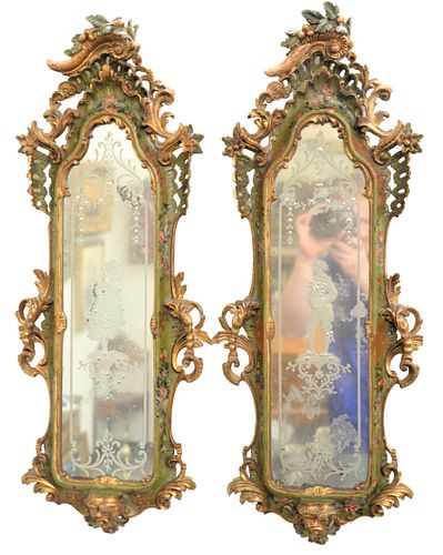 PAIR OF VENETIAN STYLE CARVED MIRRORSPair 374e59