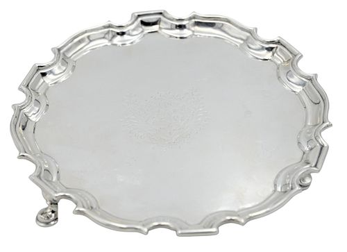 GEORGE II SILVER CIRCULAR SALVERGeorge