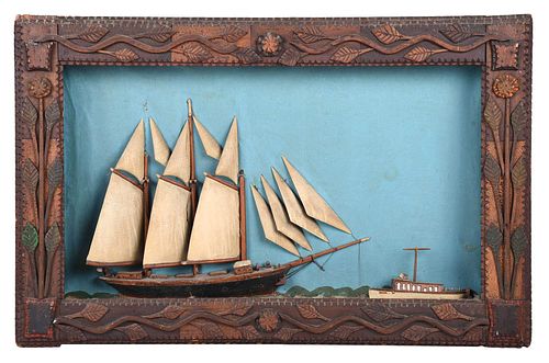 FOLK ART CARVED AND PAINTED NAUTICAL 374eb6