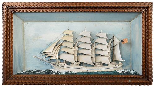 FOLK ART SHIP DIORAMA20th century, of