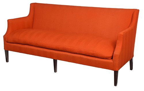 VINTAGE ORANGE UPHOLSTERED SOFAcirca