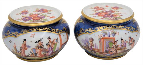 PAIR OF MEISSEN PORCELAIN CIRCULAR 374f1a