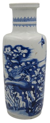 CHINESE BLUE AND WHITE ROULEAU