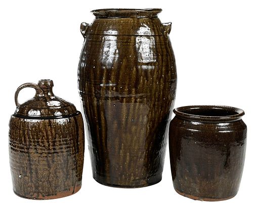 THREE PIECES OF CATAWBA VALLEY POTTERYtall