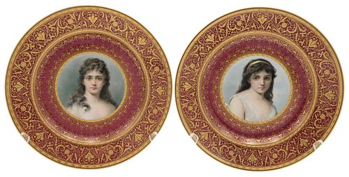 A PAIR OF GERMAN PORTRAIT PLATESA 374fef