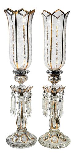 PAIR OF 19TH CENTURY LUSTERS, POSSIBLY