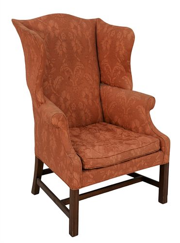 CHIPPENDALE MAHOGANY UPHOLSTERED 3750b7