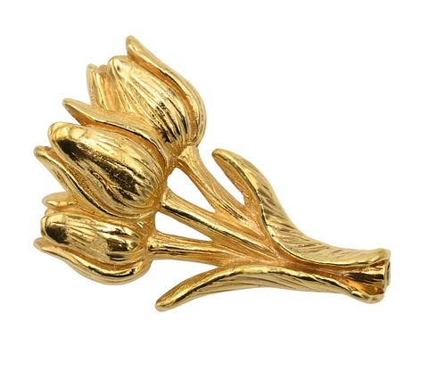 18 KARAT YELLOW GOLD BROOCH18 Karat 3750da