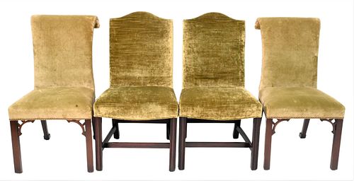 SET OF FOUR UPHOLSTERED DINING 375129