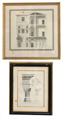 FIVE PIECE FRAMED ARCHITECTURAL