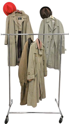 SIX PIECE GROUP OF FOUR MENS TRENCH