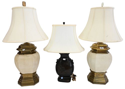 THREE TABLE LAMPSThree Table Lamps  3751ac