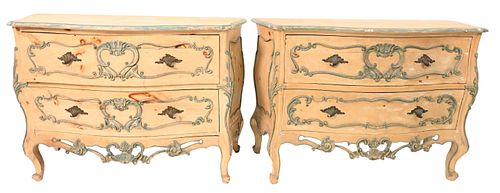 PAIR OF LOUIS XV STYLE PAINTED 3751ad