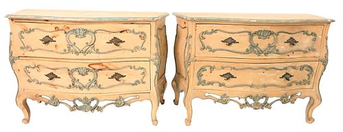 PAIR OF LOUIS XV STYLE PAINTED