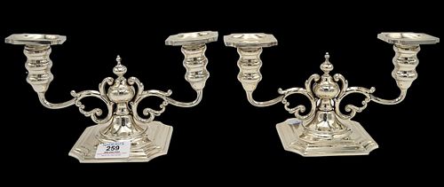 PAIR STERLING SILVER CANDELABRAPair