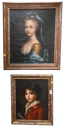 TWO 19TH CENTURY PORTRAIT PAINTINGSTwo 3751db