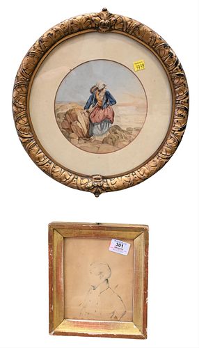 GROUP OF THREE FRAMED PAINTINGSGroup 3751e6