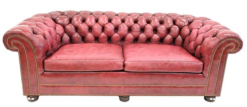 LEATHER UPHOLSTERED CHESTERFIELD