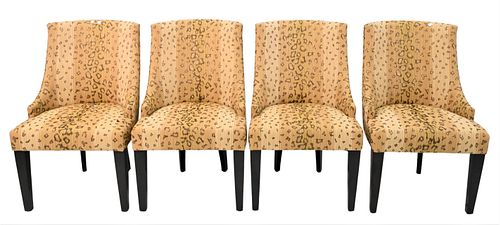 SET OF FOUR CUSTOM UPHOLSTERED 3751f6