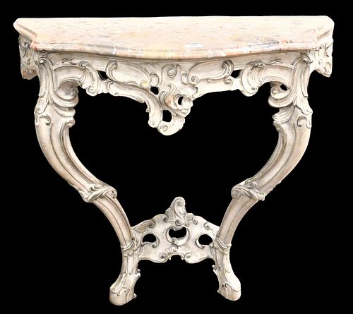 LOUIS XV STYLE MARBLE TOP CONSOLE 375200