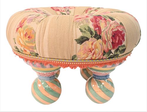 MACKENZIE-CHILDS UPHOLSTERED OTTOMANMacKenzie