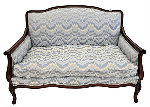 A PAIR OF FRUITWOOD UPHOLSTERED 375281