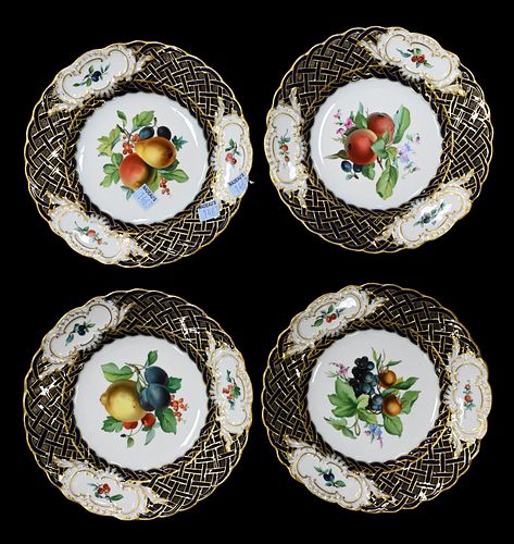 SET OF FOUR MEISSEN RETICULATED 3752a2