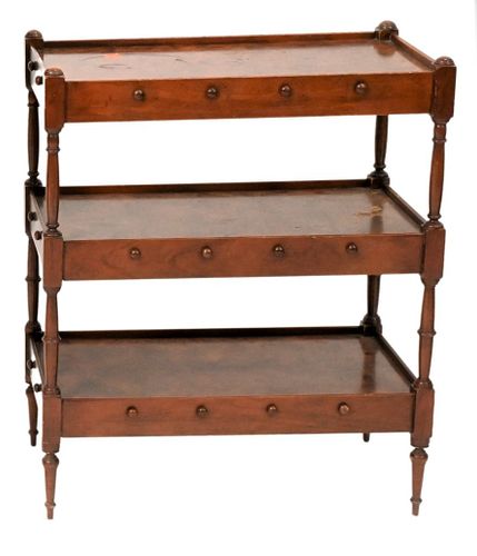 GEORGE III STYLE MAHOGANY THREE TIER