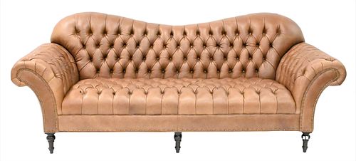 LEATHER UPHOLSTERED CHESTERFIELD