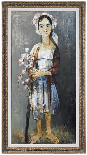 JEAN JANSEM PAINTING French 1920 2013 Girl 37532a