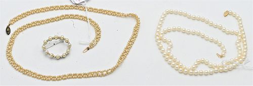 THREE PIECE PEARLY SINGLE STRAND 3753ca