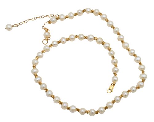 14 KARAT YELLOW GOLD AND PEARL