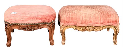 TWO LOUIS XV STYLE FOOTSTOOLSTwo
