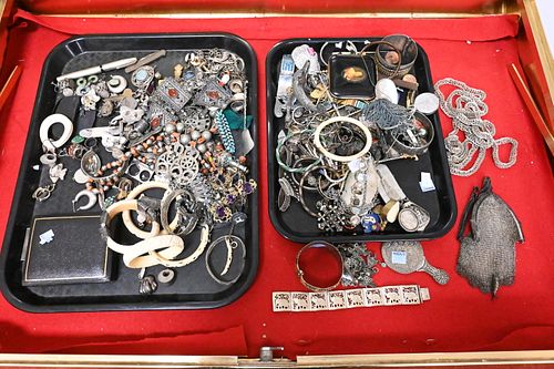 TWO TRAY LOTS OF SILVER JEWELRYTwo 375483