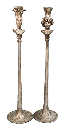 A PAIR OF GIACOMETTI STYLE MONUMENTAL