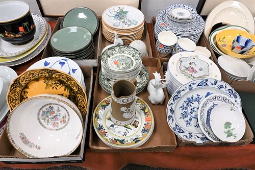 SEVEN TRAY LOTS OF ASSORTED PORCELAIN 3755ac
