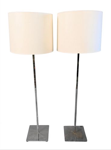 A PAIR OF HANSEN CHROME FLOOR LAMPSA