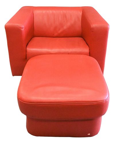 CONTEMPORARY RED LEATHER CHAIR 3755ec