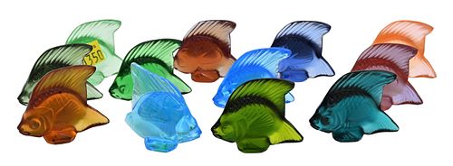 SET OF 12 LALIQUE FISH PLACE MARKERSSet