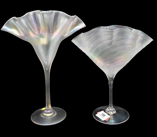 TWO VERRE DE SOIE GLASS FAN VASESTwo 375656