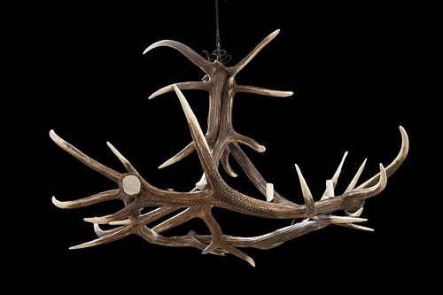 FAUX DEER ELK ANTLER CHANDELIERFaux 375667