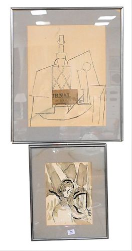 TWO FRAMED LITHOGRAPHSTwo Framed 37567a