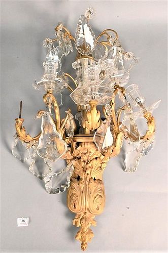 LARGE BRONZE AND CRYSTAL SCONCELarge 375699