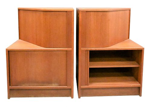 A PAIR OF TEAK NIGHT STANDS END 3756a6