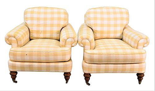 A PAIR OF WESLEY HALL UPHOLSTERED