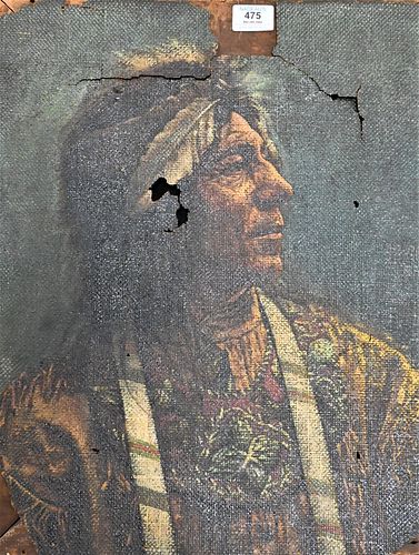 PORTRAIT OF AN INDIAN WITH HEADDRESSPortrait