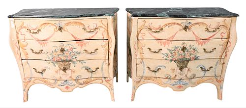 A PAIR OF LOUIS XV STYLE MARBLE