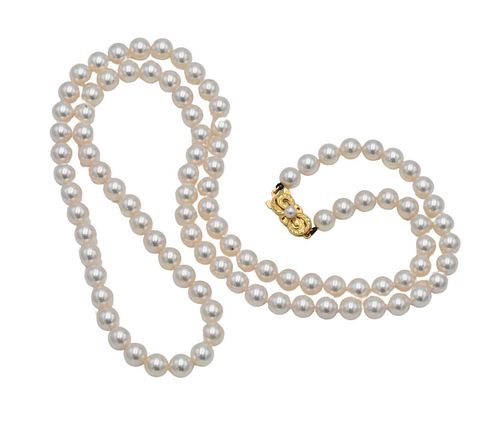 MIKIMOTO SINGLE STRAND OF INDIVIDUALLY