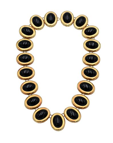 18 KARAT YELLOW GOLD AND ONYX NECKLACE18 37584e