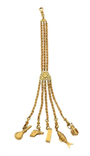 20 KARAT YELLOW GOLD WATCH FOB CHATELAINE20 37587f